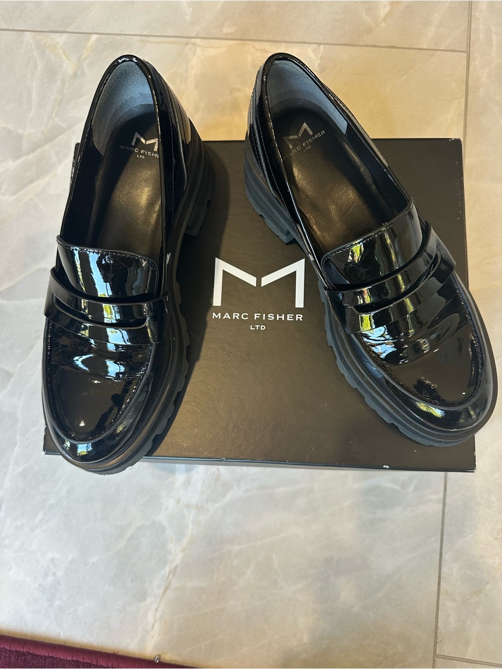 Marc Fisher Women’s Black Patent Leather Loafers